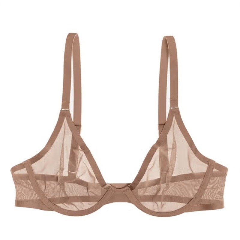 Cuup Sheer Mesh Underwire Bra In Nude